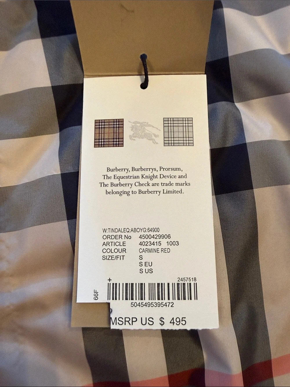 Burberry Quilted Crimson Red Sleeveless Zip Vest